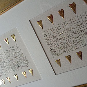 Kahlil Gibran trilogy of poems in calligraphy
